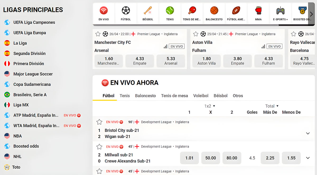 Oportunidades de apuestas deportivas