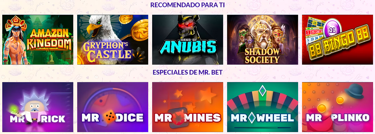 Variedad de juegos