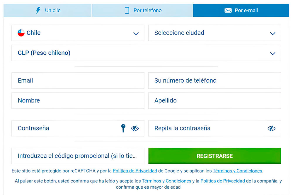 Regístrese con su correo electrónico